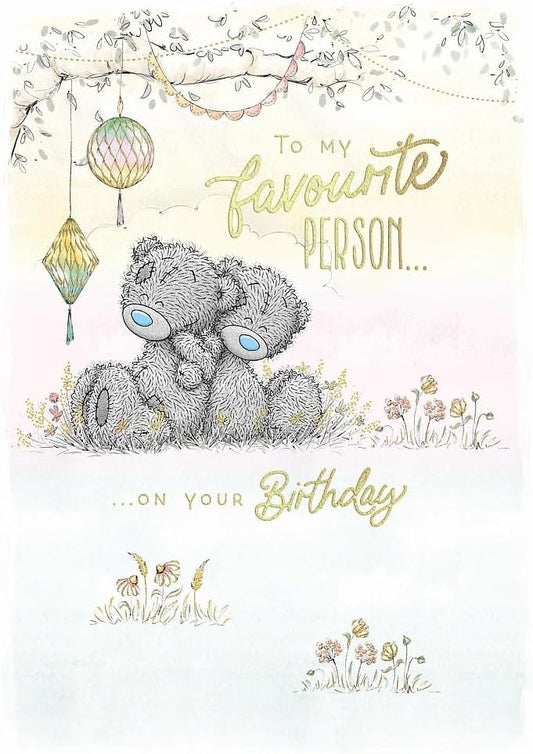 Bears Sitting Back To Back To My Favourite Person On Your Birthday Card
