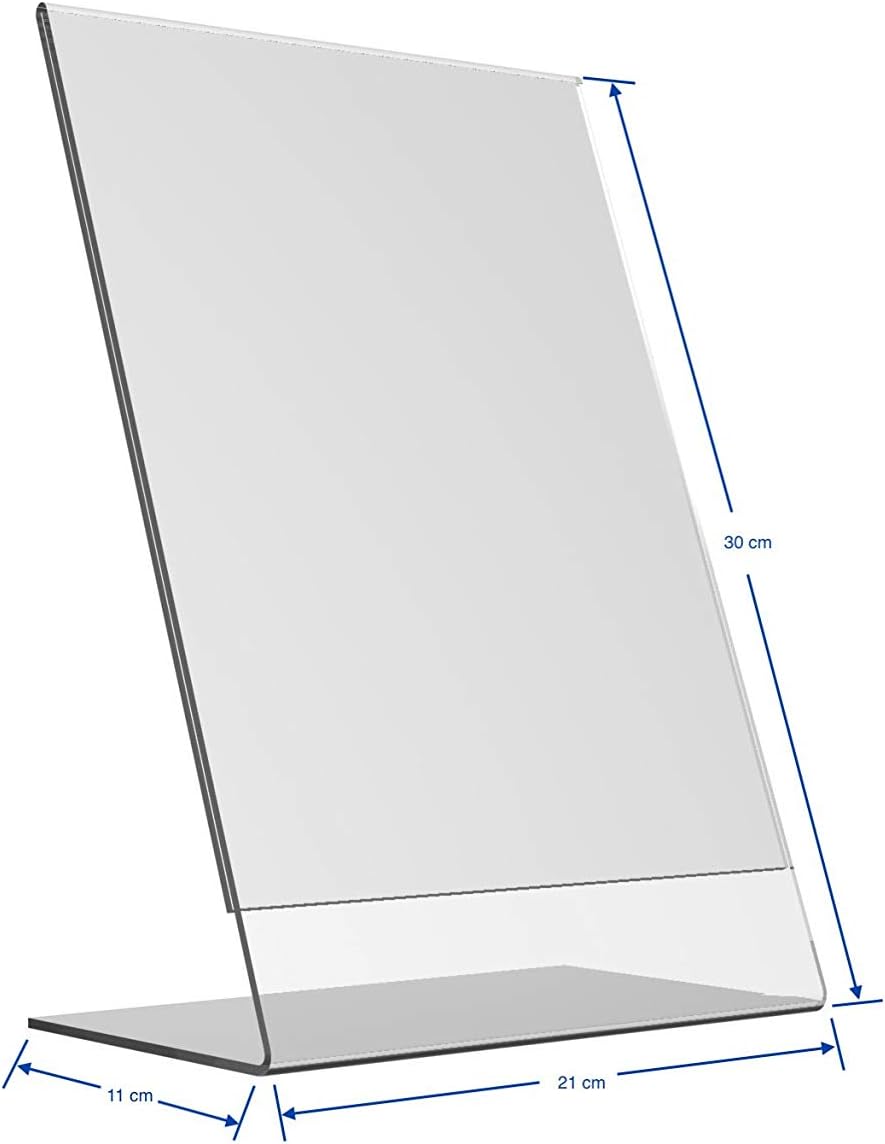 A4 Vertical Design L-Shape Transparent Acrylic Label Sign Holder
