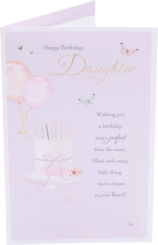Light Pink Design Daughter Birthday Card