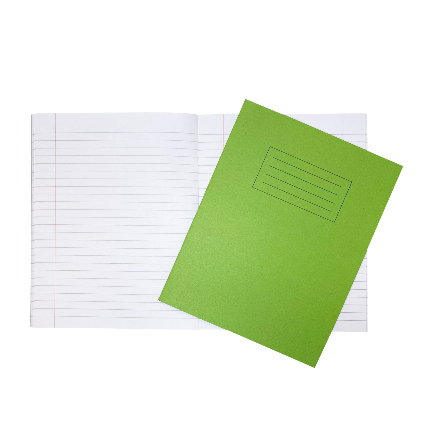 Janrax 9x7" Green 80 Page Feint Ruled with Margin Exercise Book WF Paper with 225gsm Manilla Cover