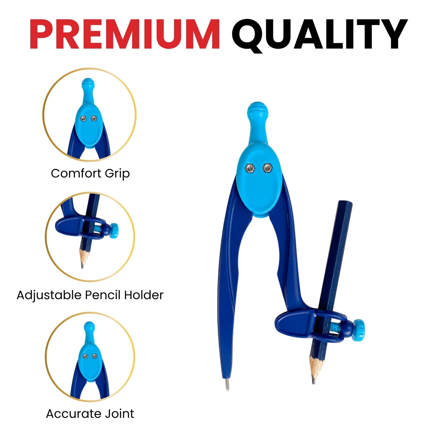 Janrax Plastic Adjustable Compass with Pencil