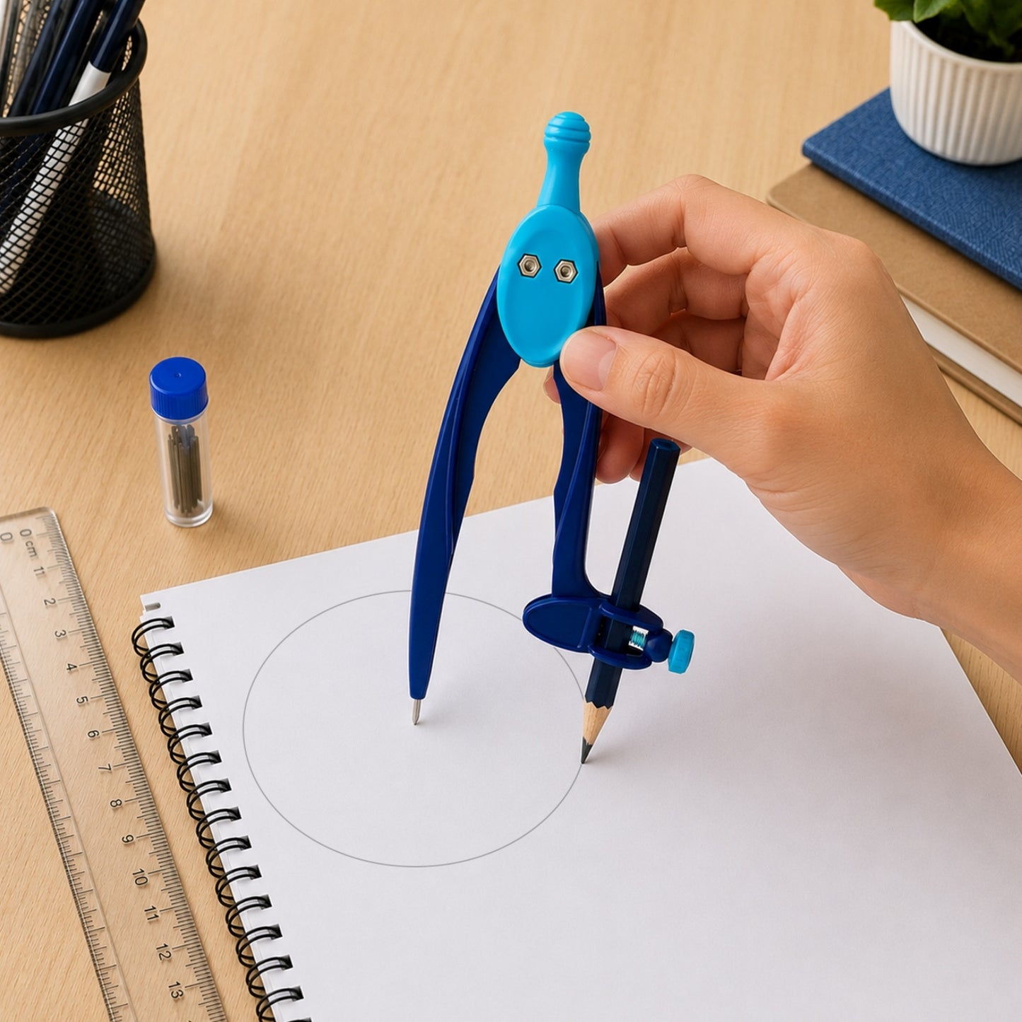 Janrax Plastic Adjustable Compass with Pencil