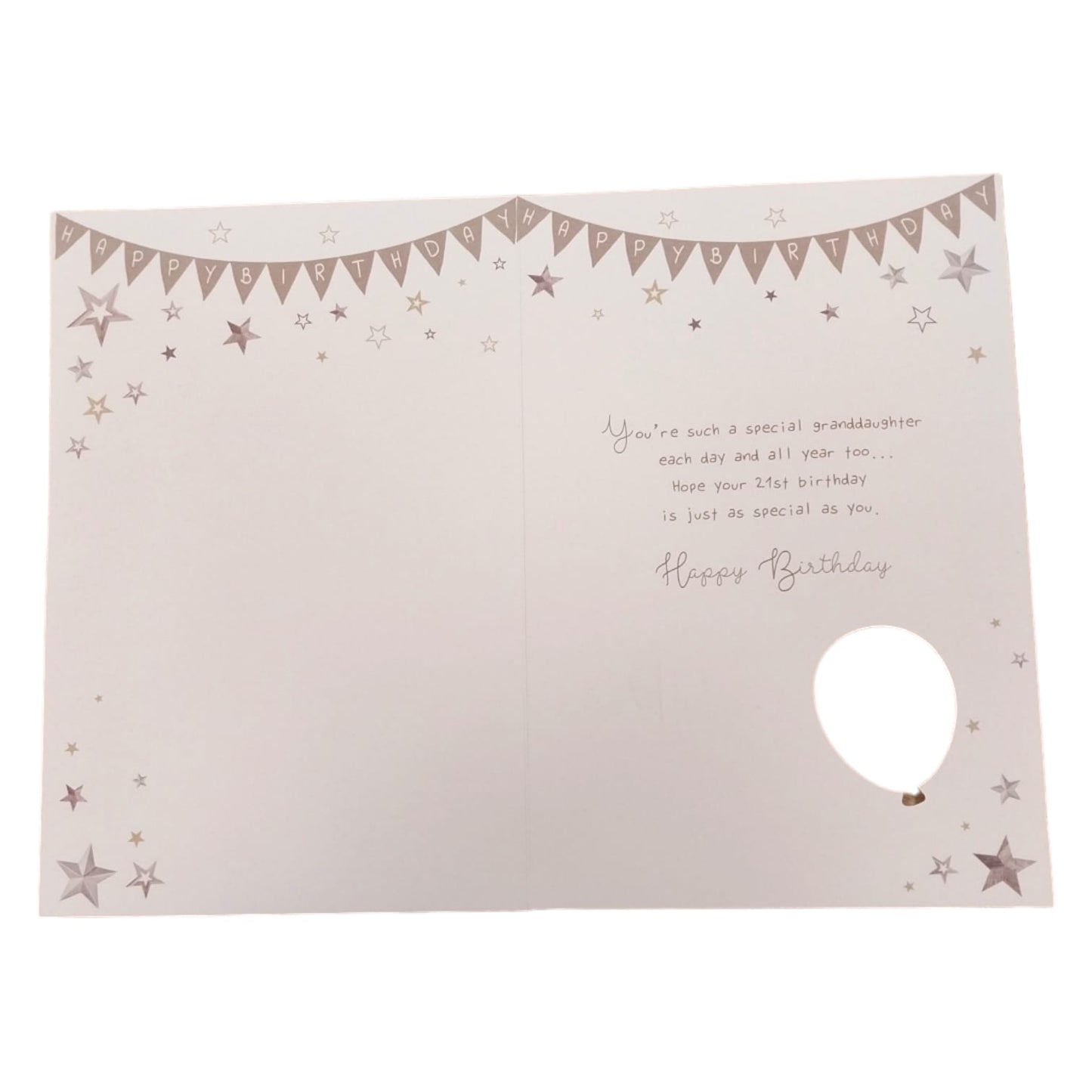 To a Special Granddaughter You're 21 Balloon Boutique Greeting Card