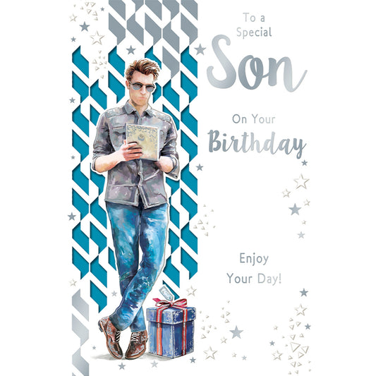 To a Special Son On Your Birthday Celebrity Style Greeting Card