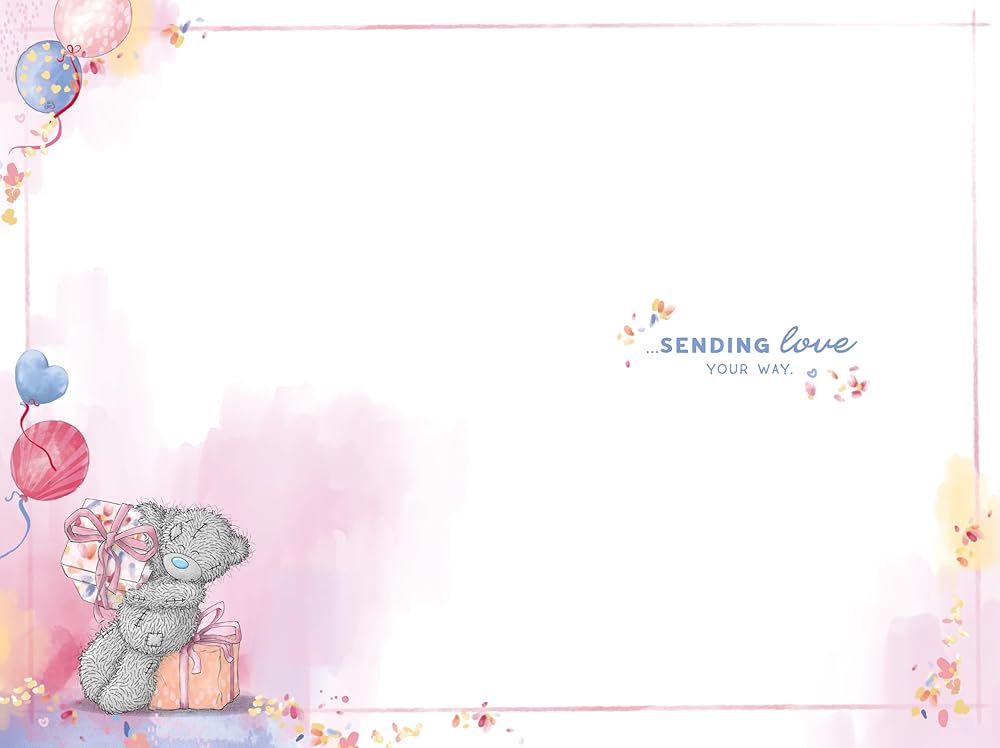 Bear On Gift With Cake Special Nana Birthday Card