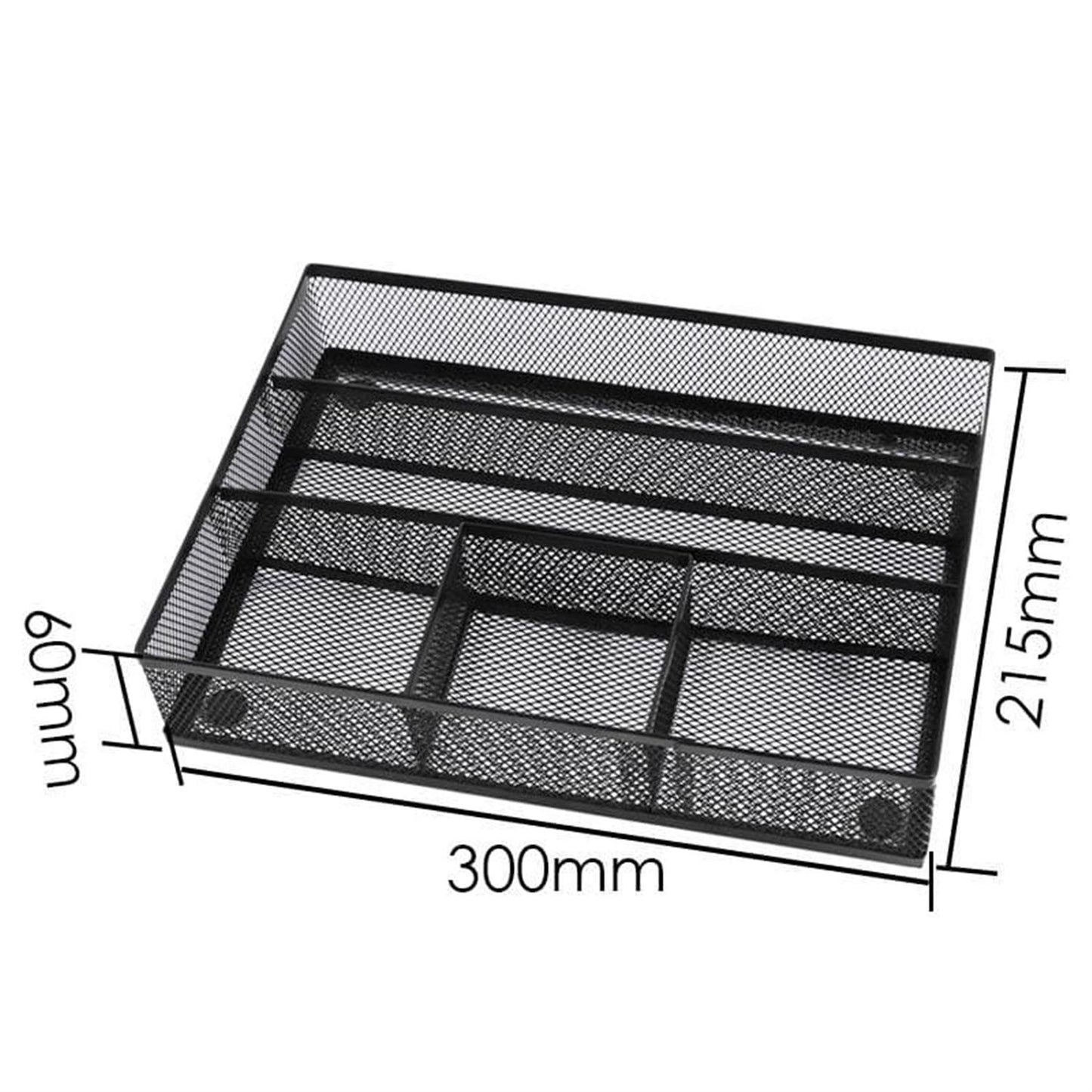 5 Sorter Drawer Mesh Desk File Black Organizer 30 x 21.5 x 6cm