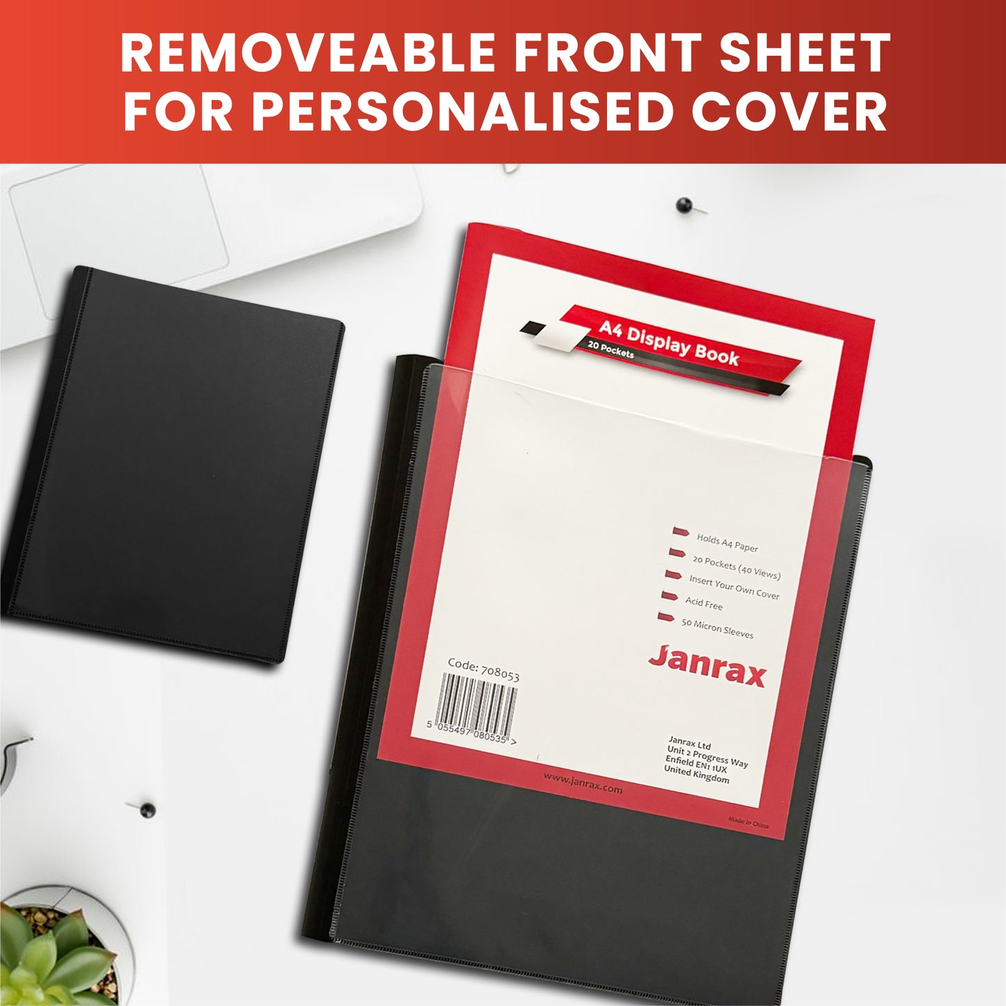 Pack of 6 A4 Presentation Display Books 20 Pockets (40 Views) by Janrax