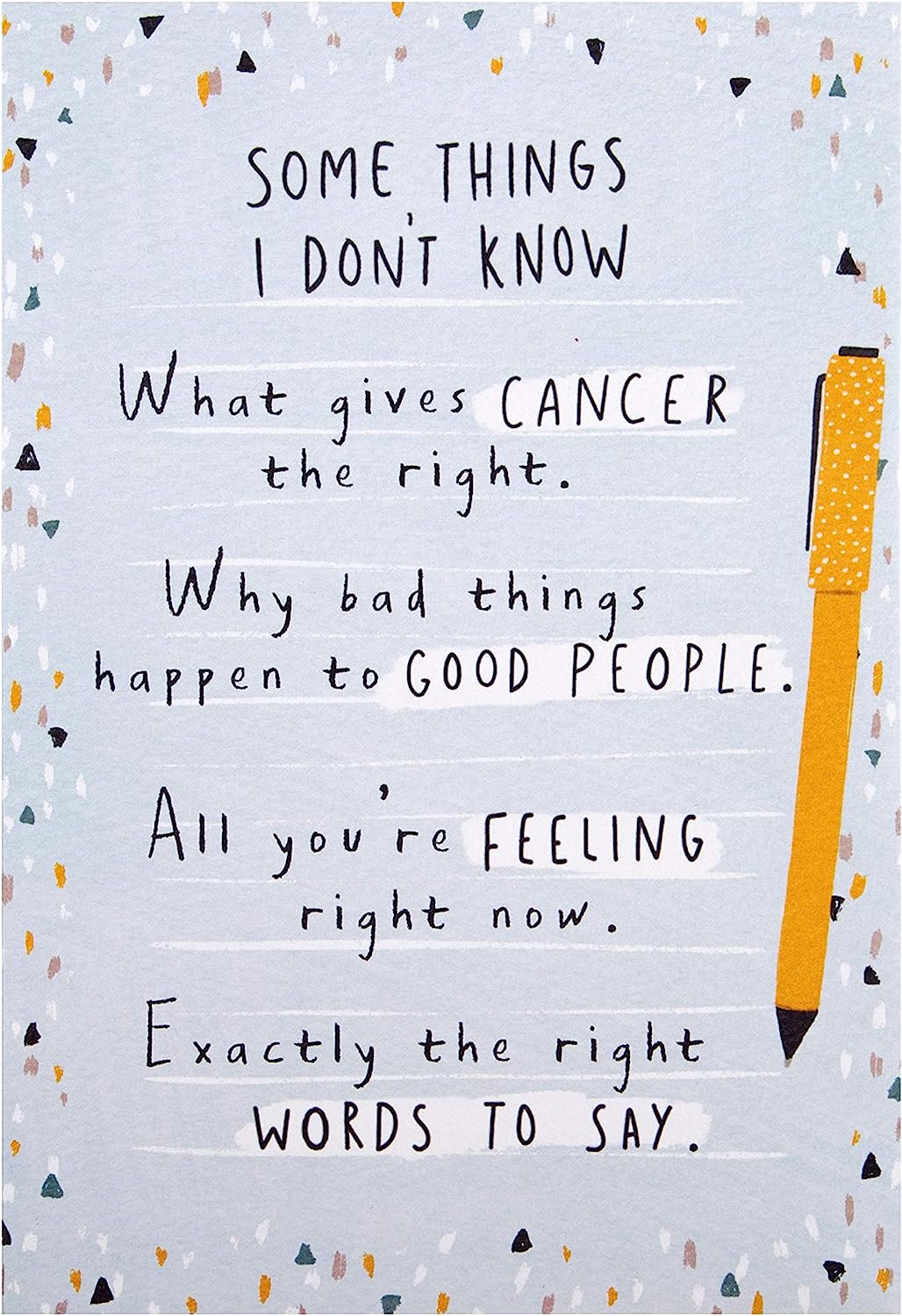 Text Based 'State of Kind' Design Cancer Support Card