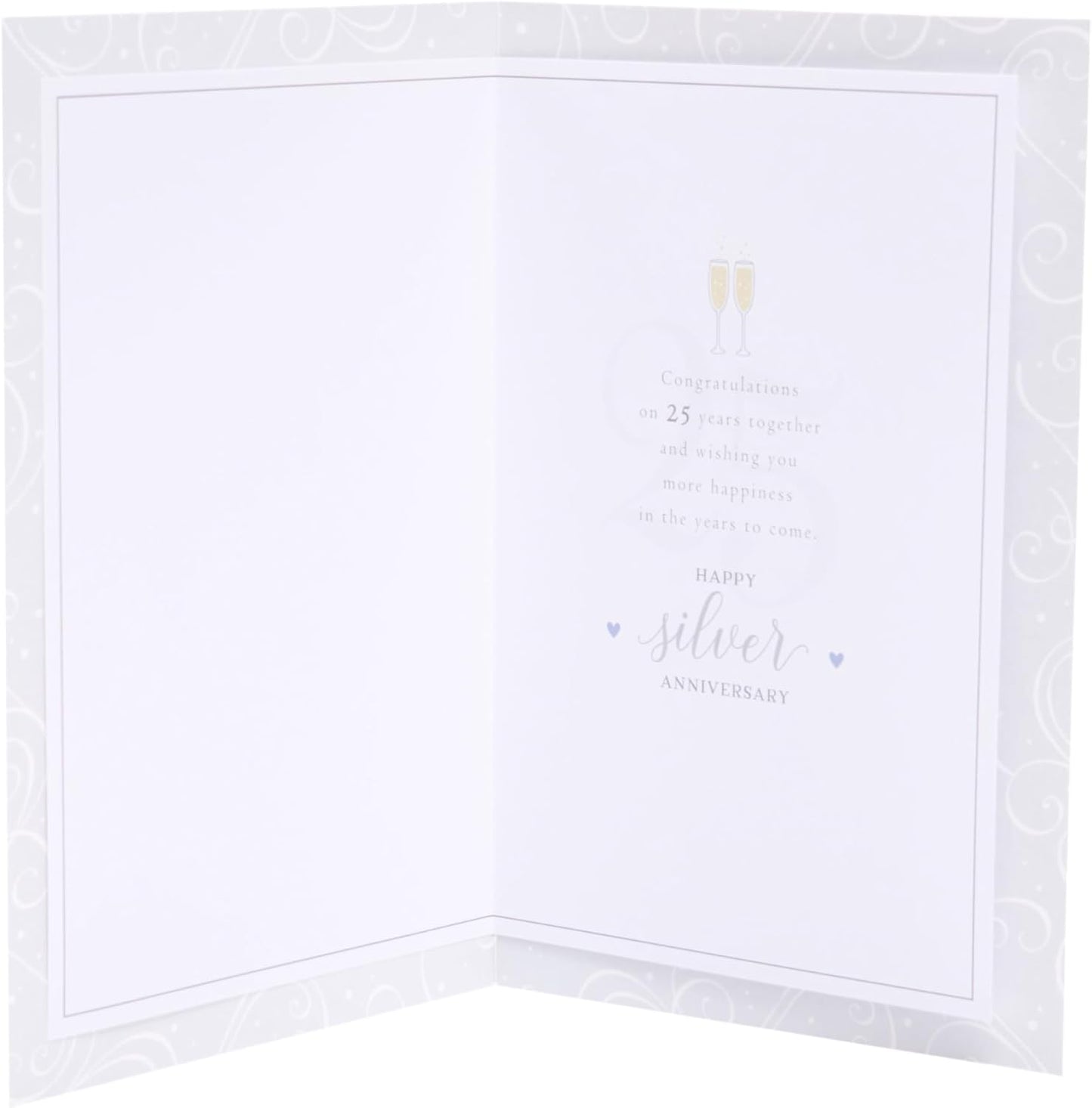 Silver Design for A Special Couple 25th Wedding Anniversary Congratulations Card