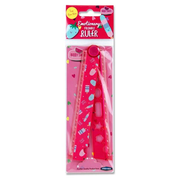 Berry Sweet Pink 30cm Foldable Stencil Ruler by Emotionery