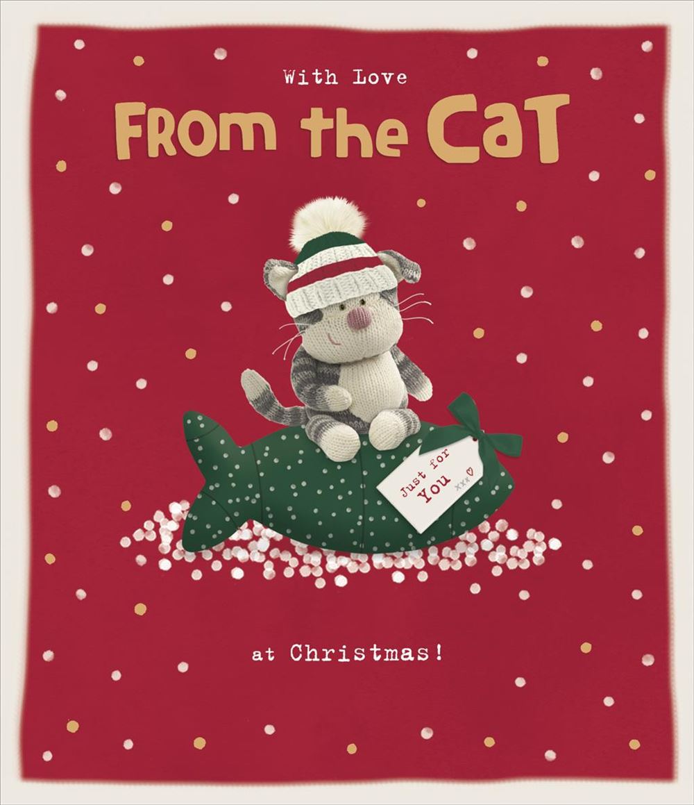 Boofle Sat On Fish From The Cat Christmas Card