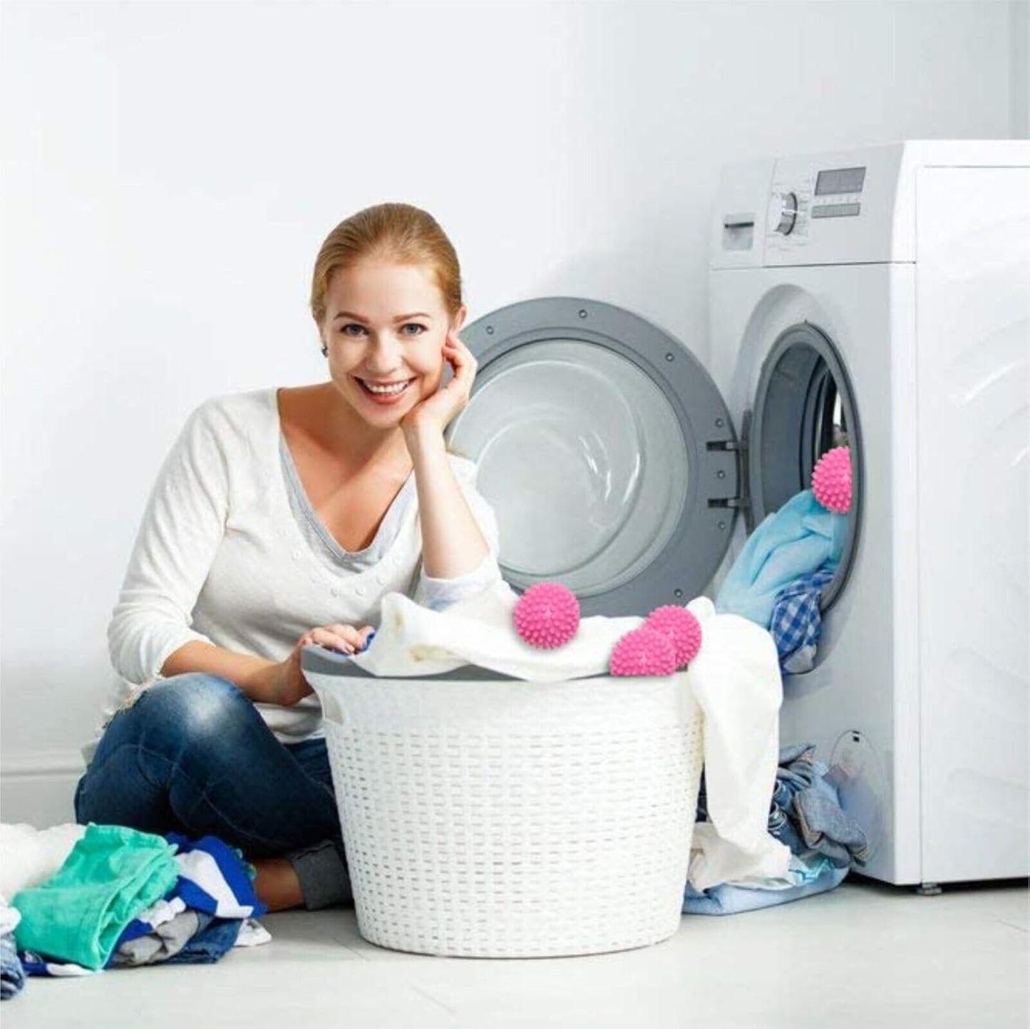 Pack of 2 Swirl Fabric Softening Tumble Dryer Pink Balls