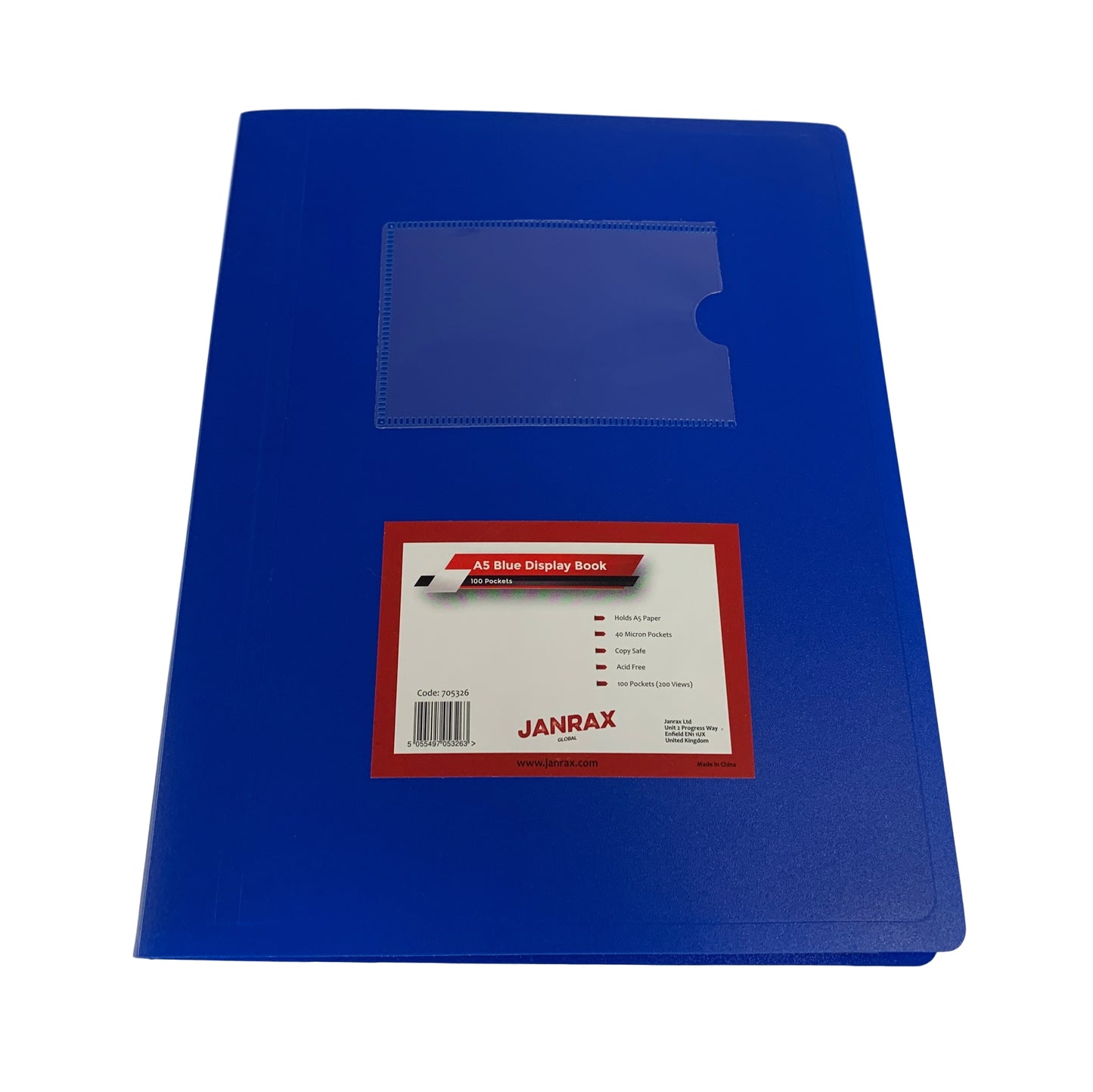 Pack of 10 A5 100 Pocket Blue Flexible Cover Display Books