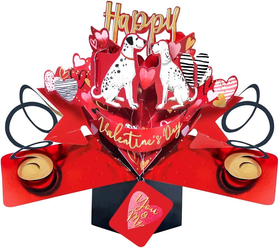 3D Pop Up You & Me Dalmatians Happy Valentine's Day Card