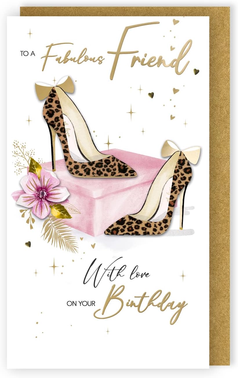 Embellished Stiletto Fabulous Friend Birthday Card