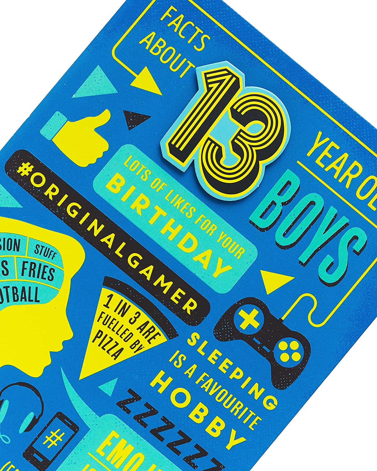 Watermark Birthday Card Teenager Age 13 Cool Gamer Games Boys