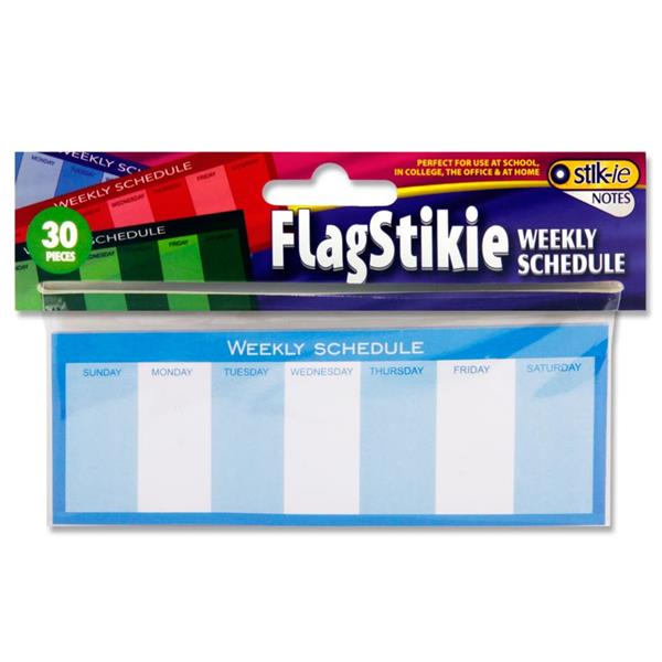 30 Sheets Flagstikie Weekly Schedule Stickey Notes