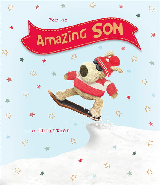 Son Christmas Card Boofle Amazing Snowboarding 
