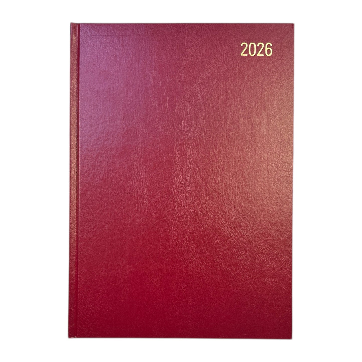 Janrax 2026 A4 2 Pages Per Day Burgundy Desk Diary