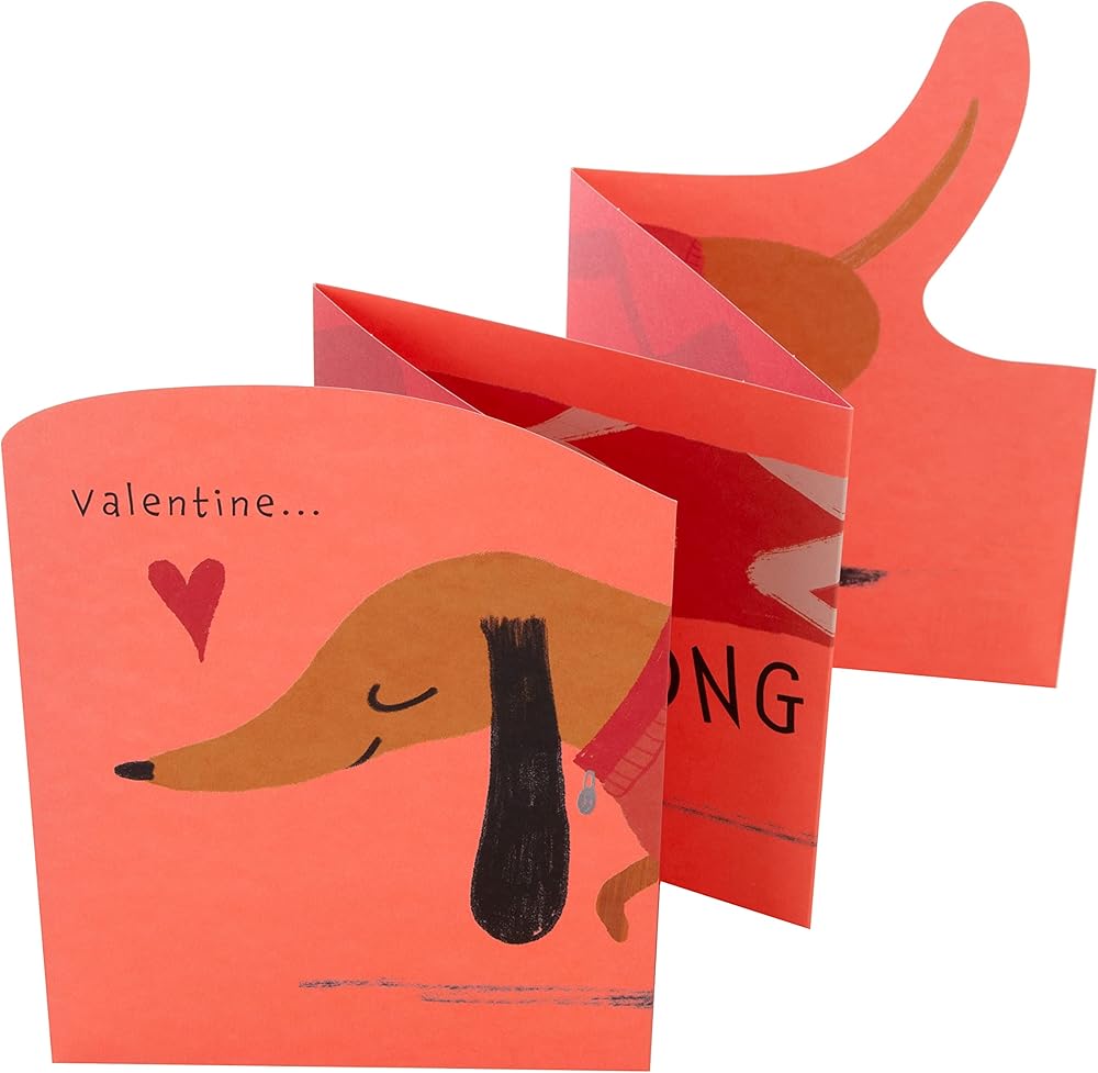 Sausage Dog Design Large Fold Out Jumbo Valentine's Day Card
