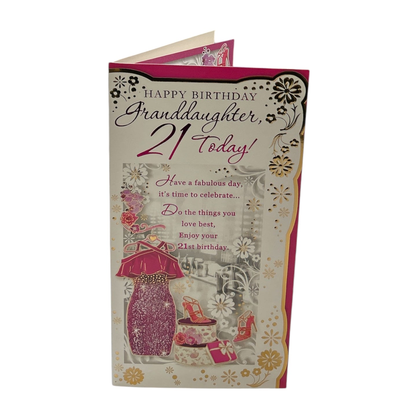 Granddaughter Age 21 Dress and Shoes Design Opacity Birthday Card