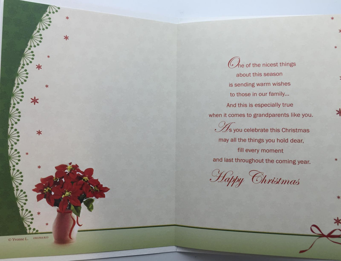 Grandparents Christmas Greeting Card With Sentimental Verse