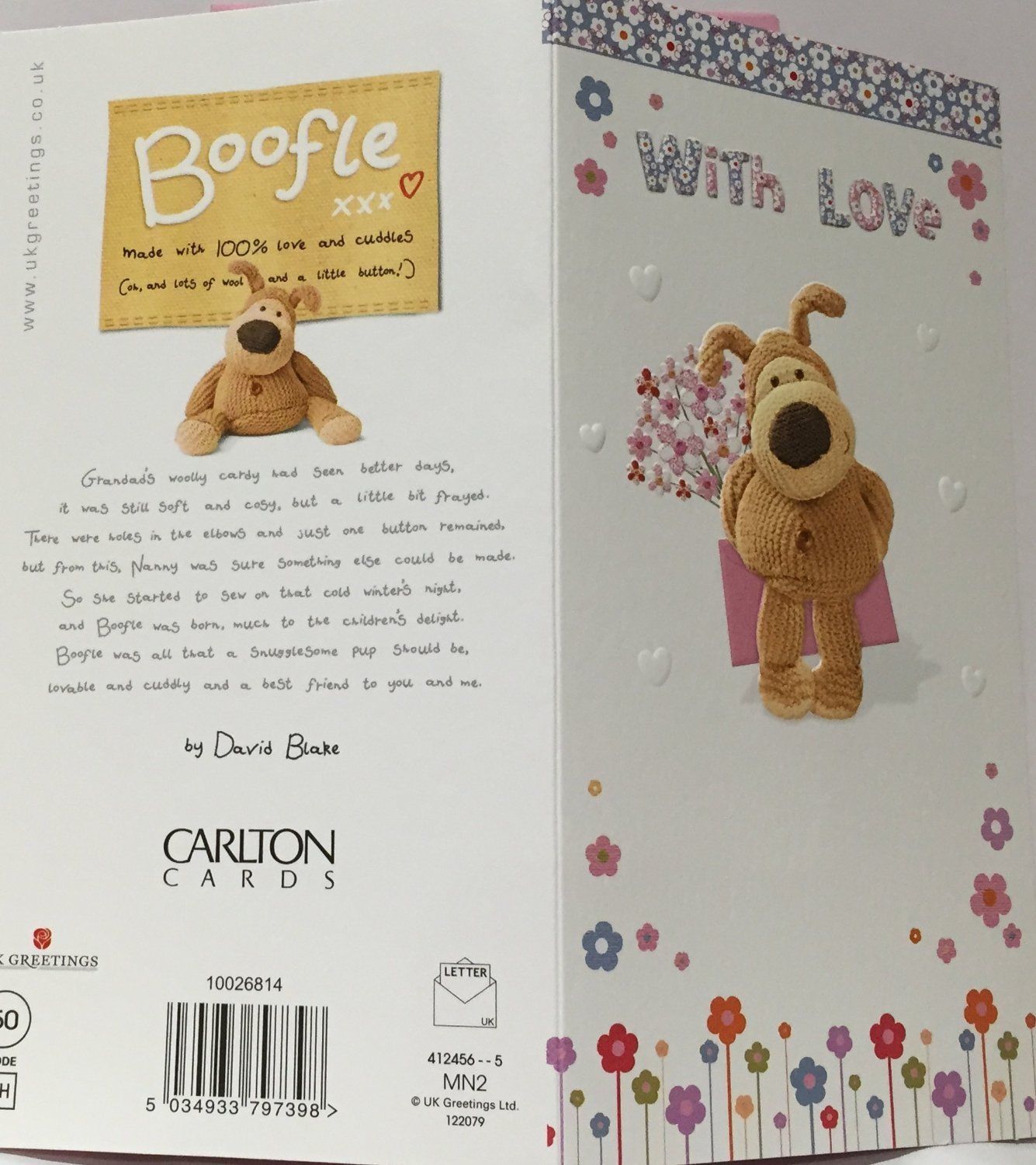 With Love Boofle With Flowers & Envelope Design Mother's Day Card
