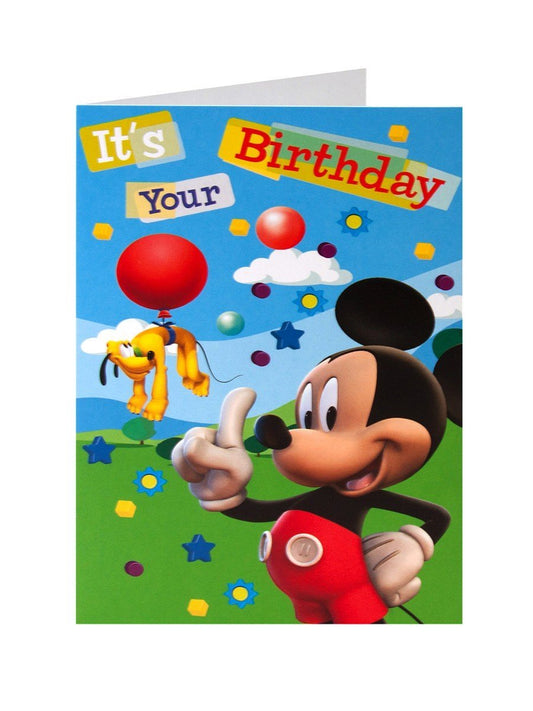 Mickey Mouse Pluto Design It's Your Birthday Card