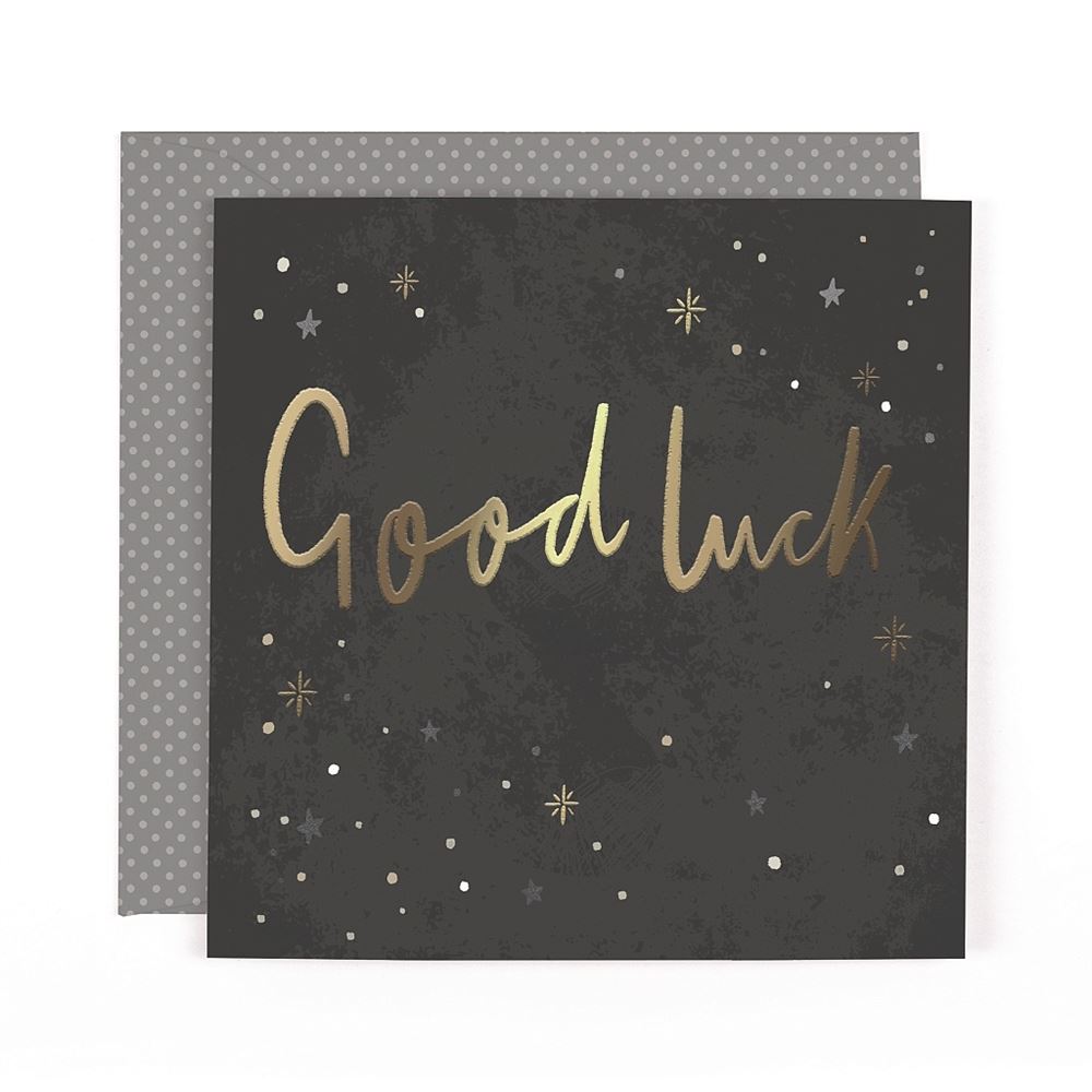 Contemporary Luxury Foiled Design Good Luck Card
