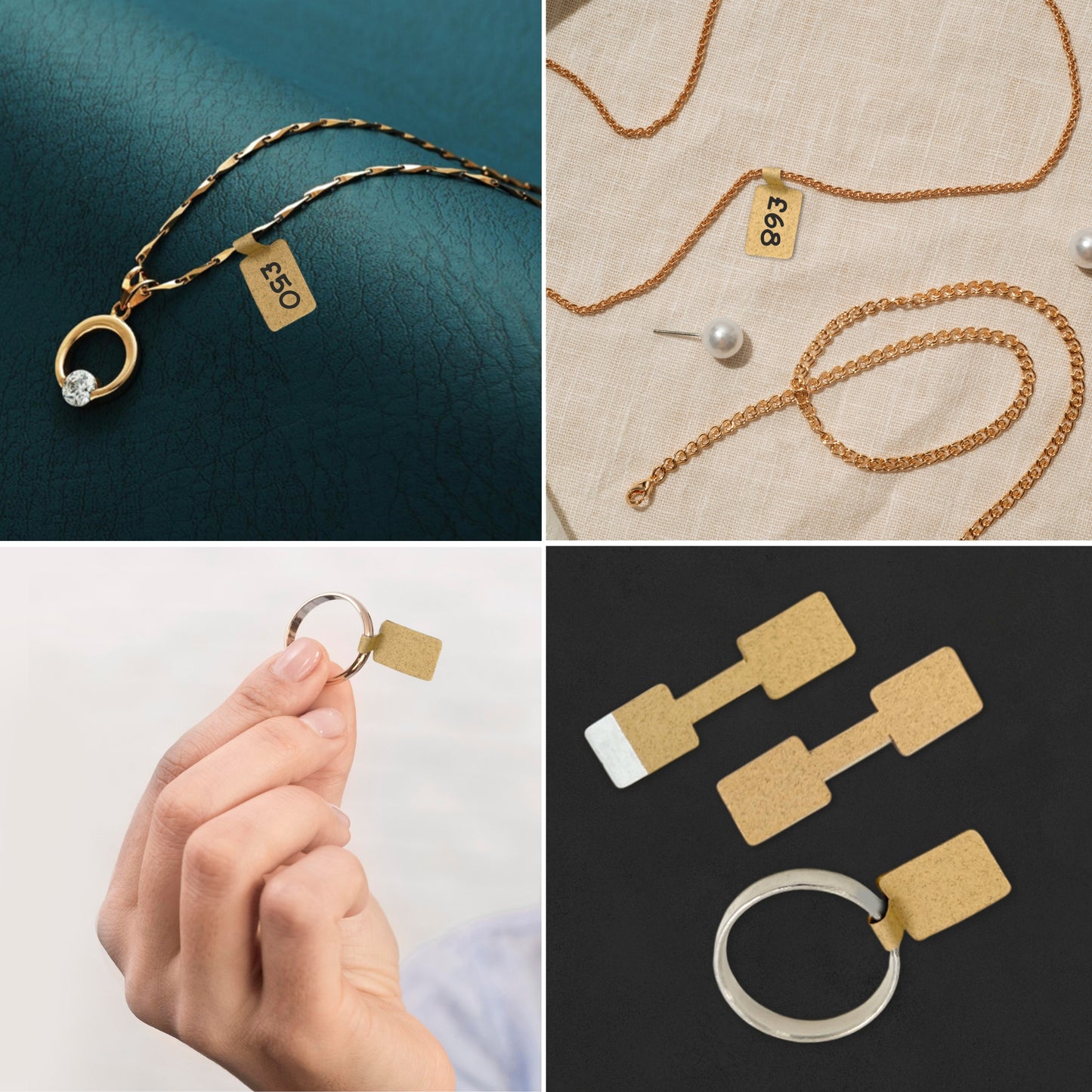 Pack of 3000 Kraft Jewellery Tags 10x38mm