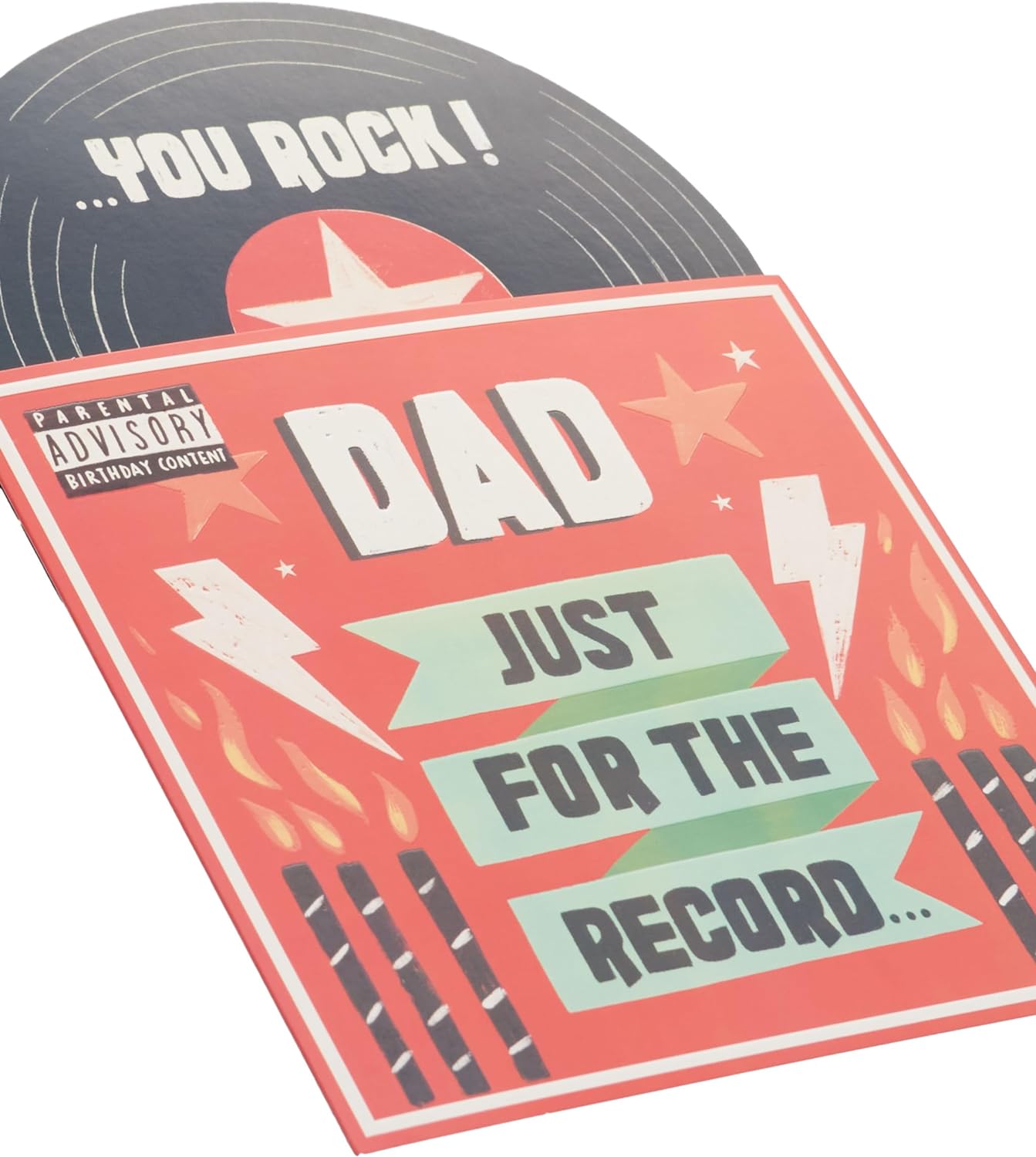 Pop-Up Vinyl Record Design Dad Birthday Card 