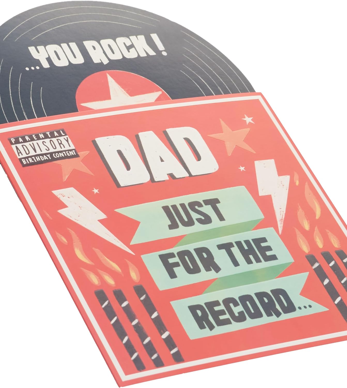 Pop-Up Vinyl Record Design Dad Birthday Card