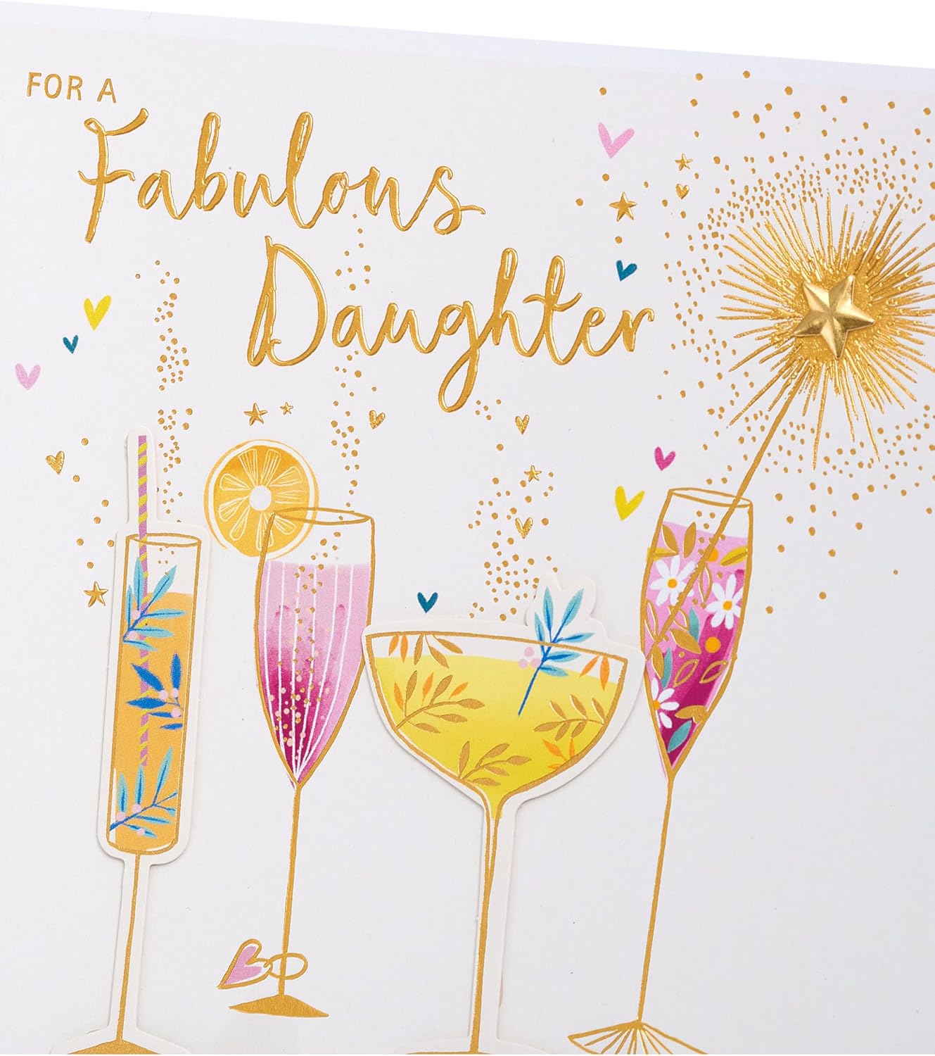 Cocktail Glasses Design Daughter Birthday Card