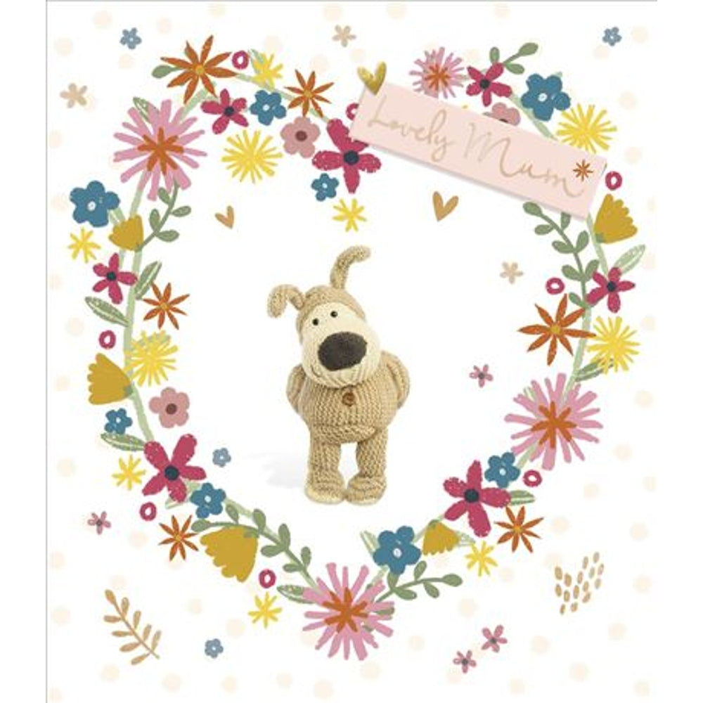 Boofle Inside Floral Heart Design Mother's Day Card