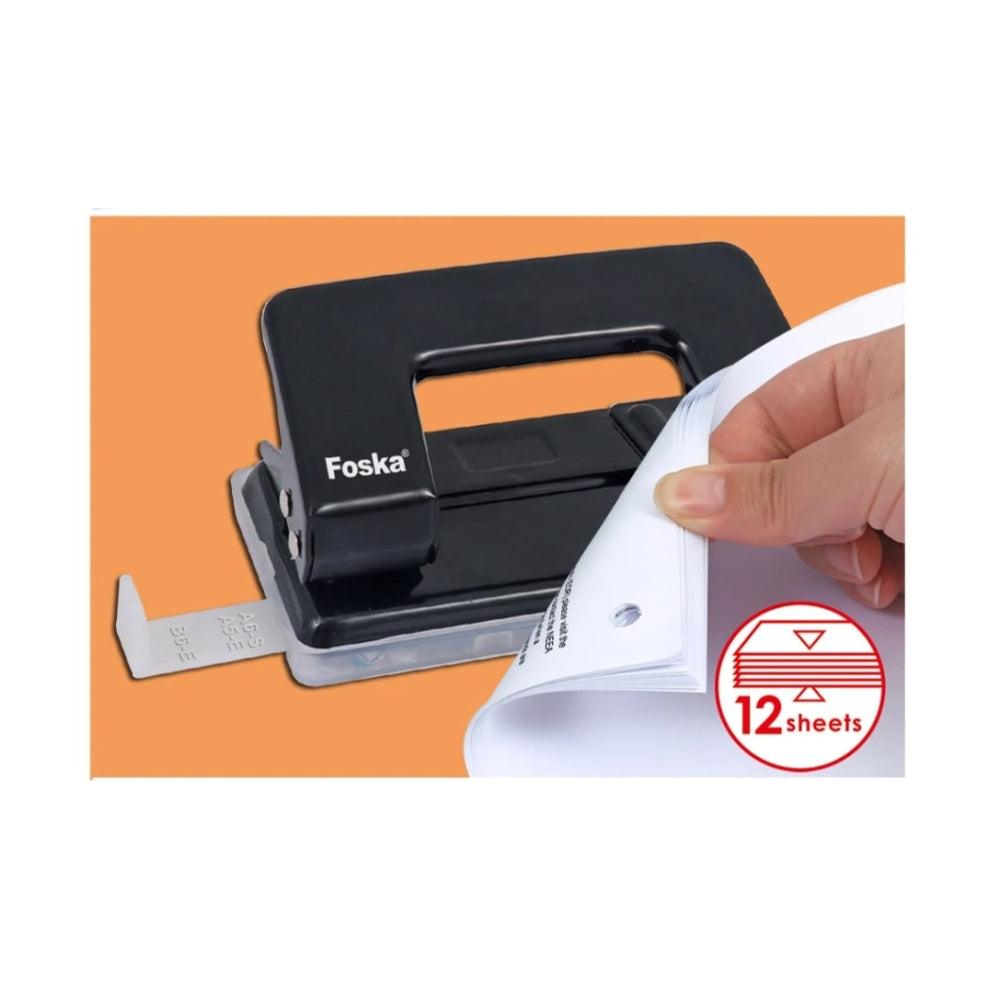 12 Sheet Paper Black Punch Standard 8cm Holes