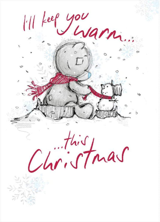 I'll Keep You Warm Tatty Teddy With Snowman Design Christmas Card