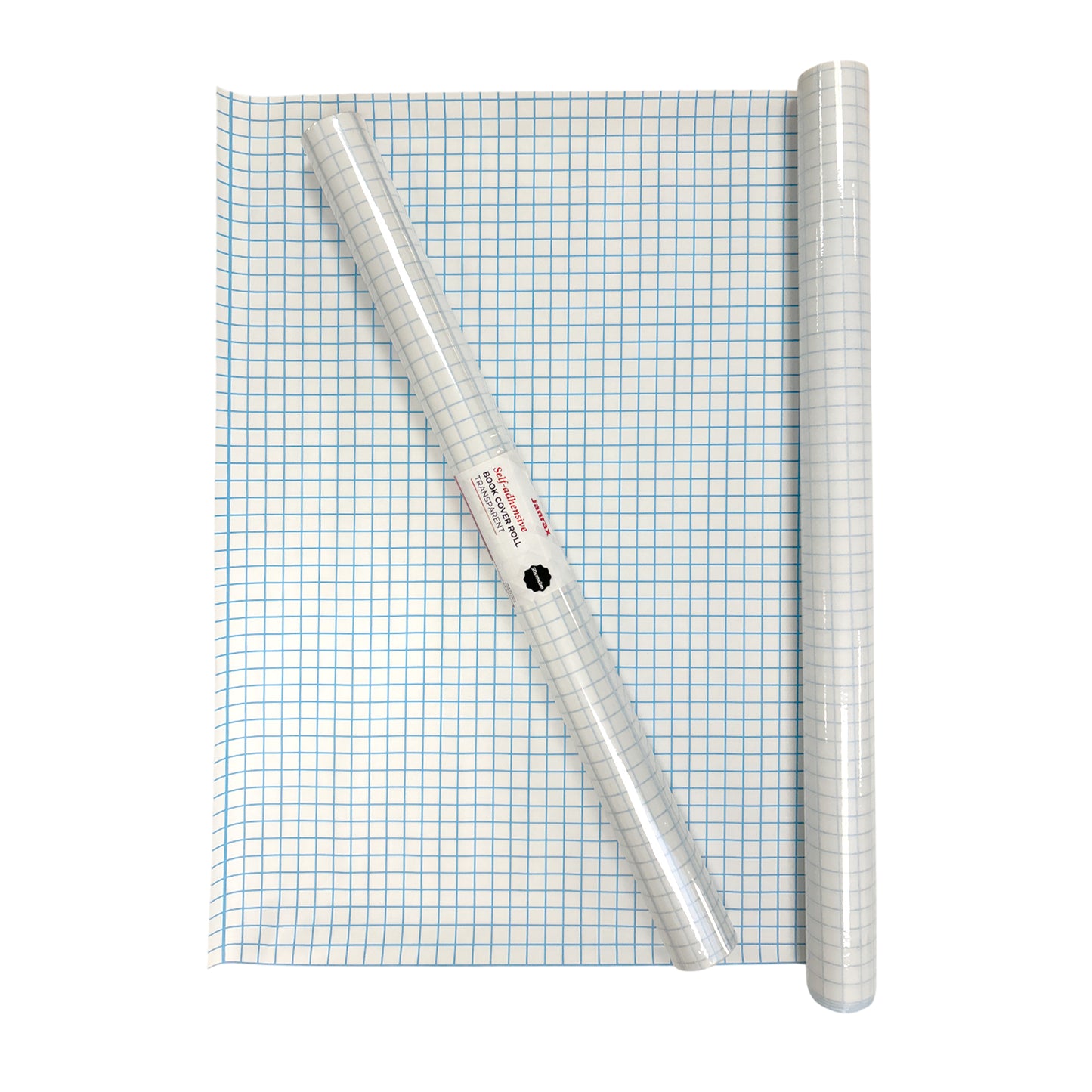 Pack of 6 Janrax 50cm x 3m Clear Glossy CPP 0.06mm Thick Self-Adhesive Book Cover Rolls