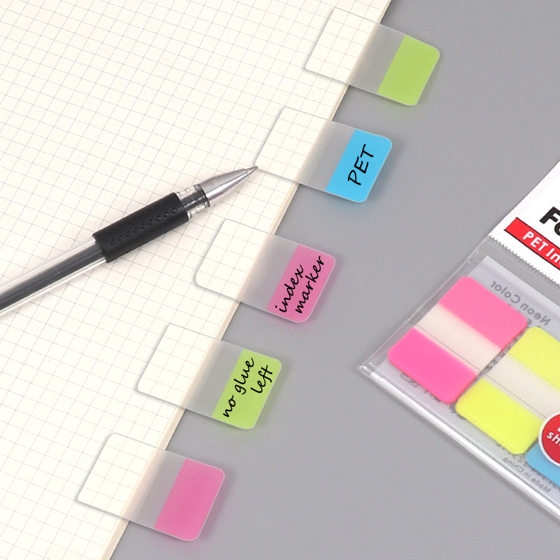 Pack of 45 PET Sticky Index Page Markers 25 x 38mm