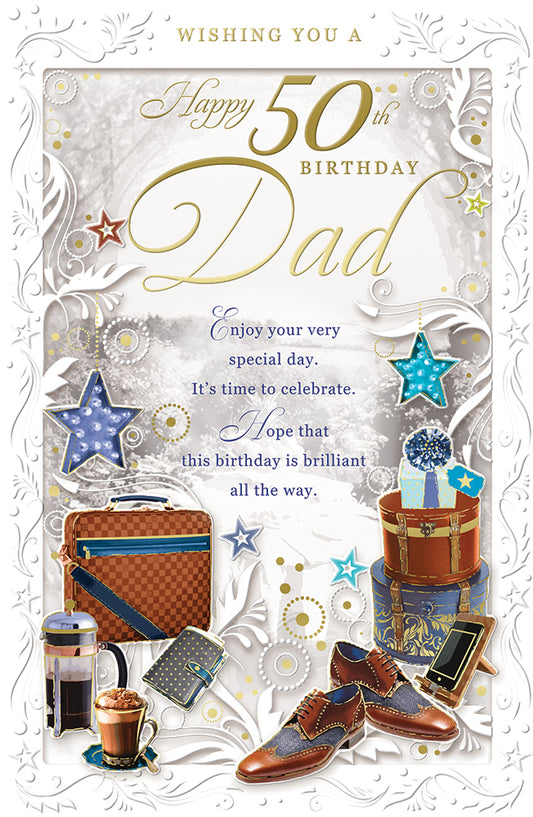 Happy 50th Birthday Dad Opacity Card