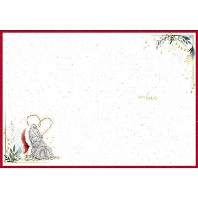 Bear Holding Up Christmas Tree Open Christmas Card