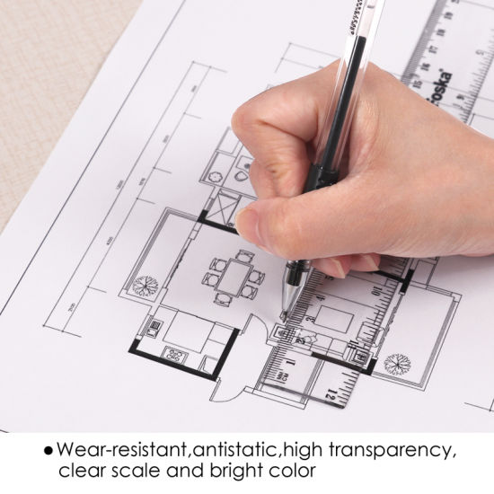30cm Clear Plastic Ruler - (12" Rule)