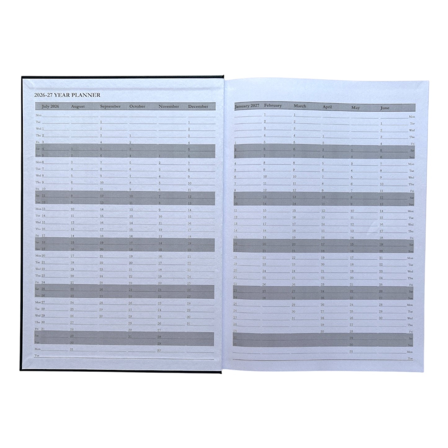 Janrax 2026-2027 A4 Day Per Page Blue Academic Diary