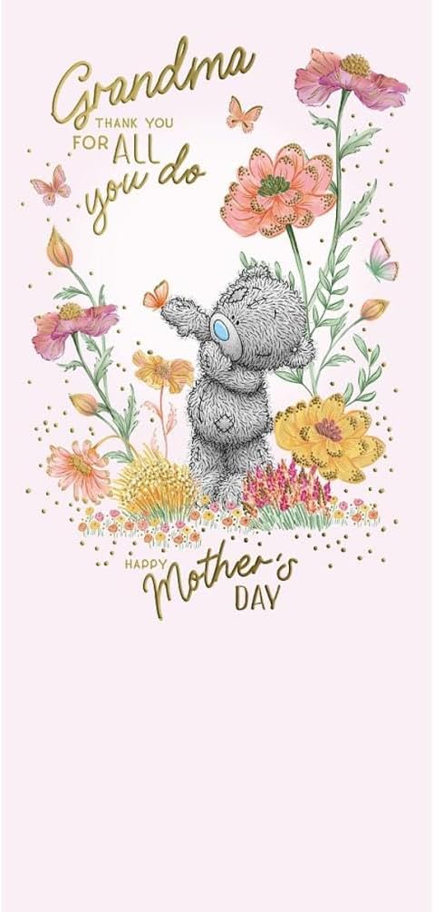 Bear And Butterflies Thank You Grandma Mother's Day Card