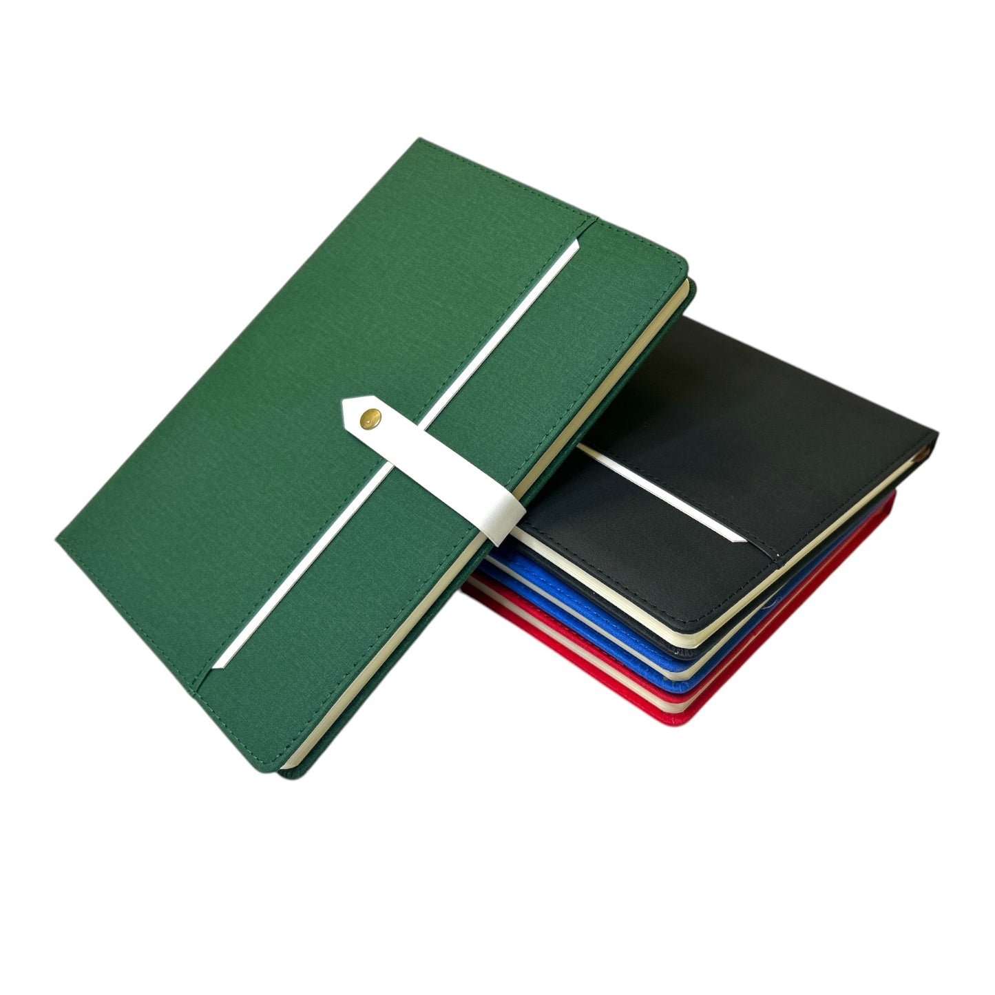 Single B5 96 Sheets Ruled PU Leather Hardcover Notebook with Button Closure