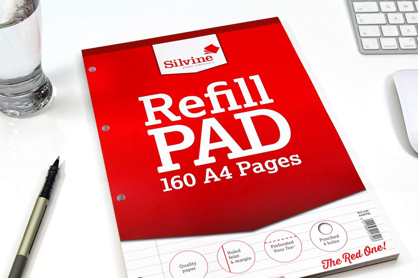 A4 160 Pages 8mm Feint with Margin Refill Pad (210x297mm)