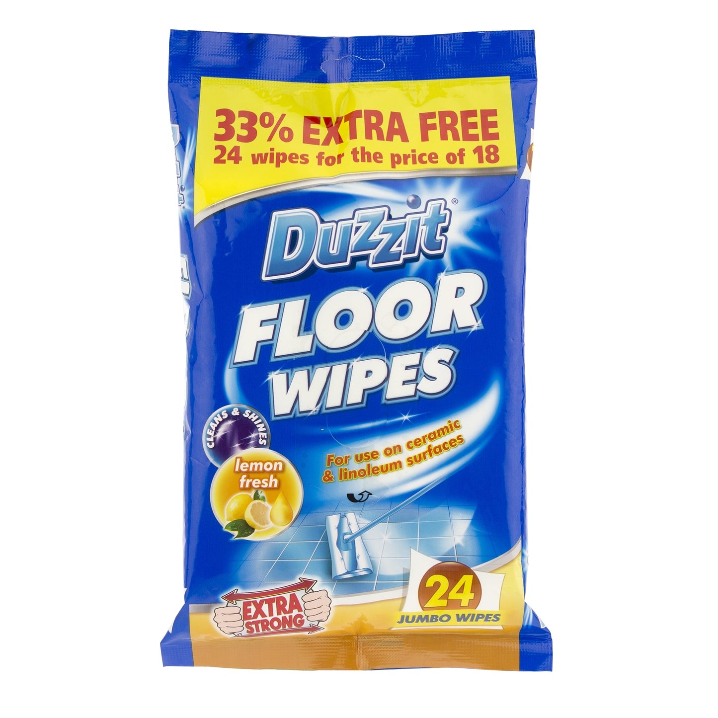 Pack of 72 Duzzit Floor Wipes