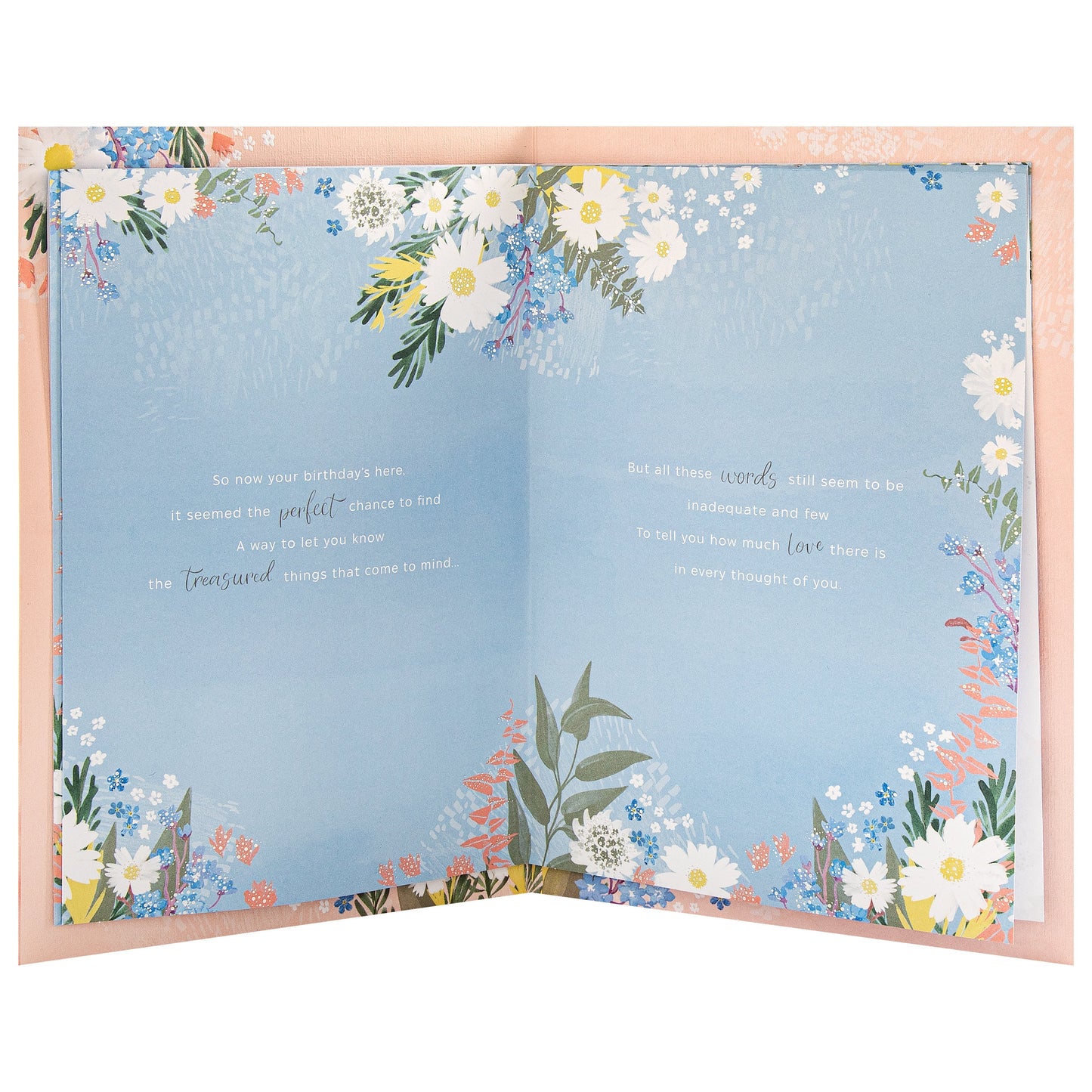 Pink Florals Design & Heartfelt Verse Daughter Birthday Card