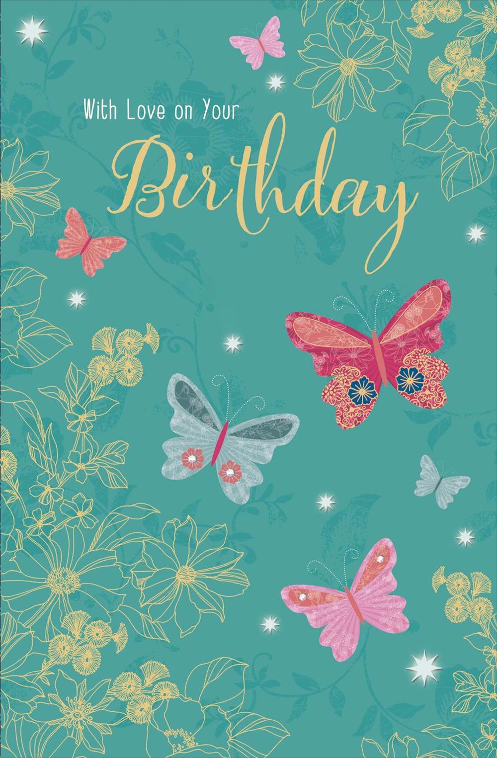 Colourful Butterflies Design Birthday Card For Her