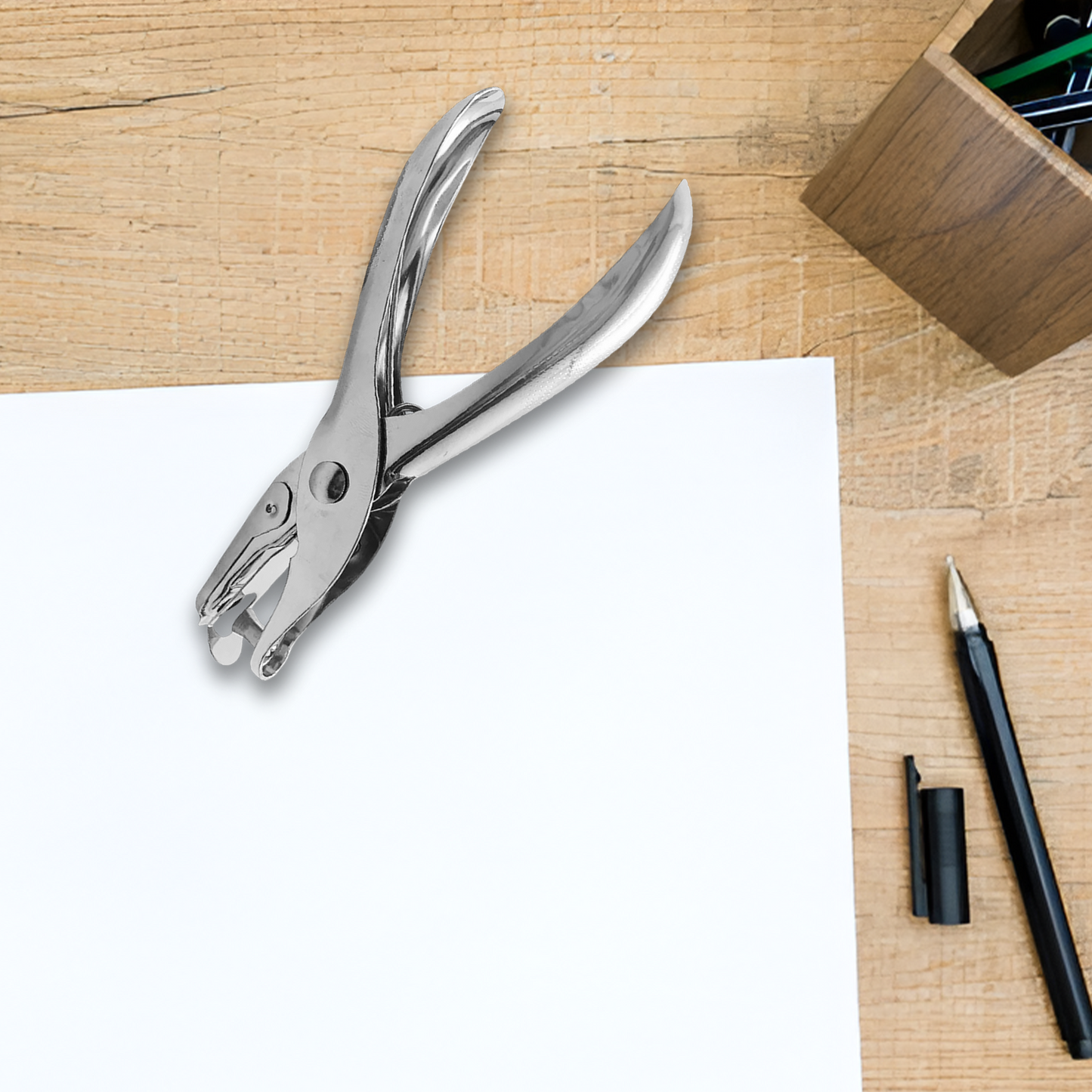 Pack of 6 Single One Hole Punch - Metal Hand Held Paper Puncher