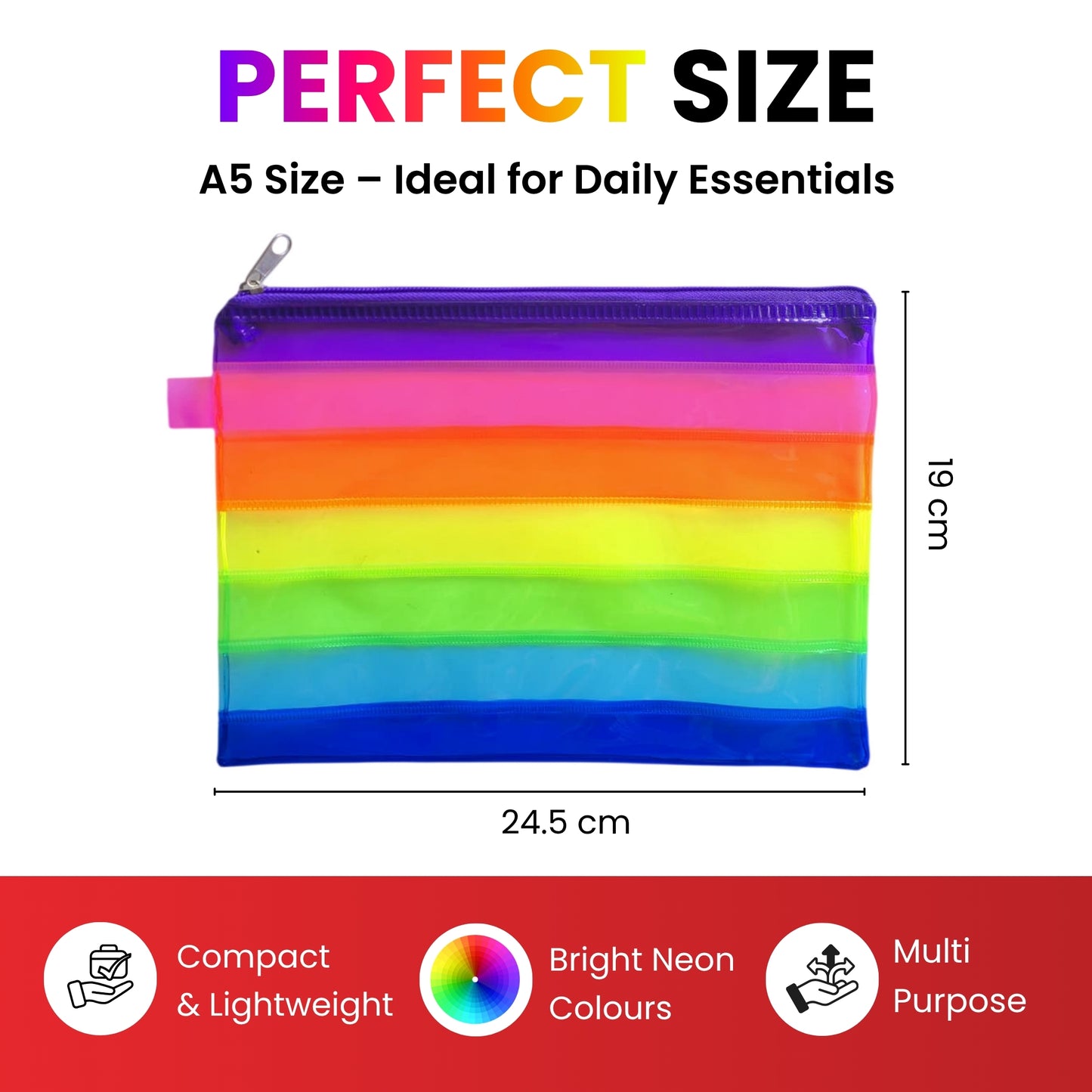 A5 Rainbow Coloured Rainbow Pencil Case
